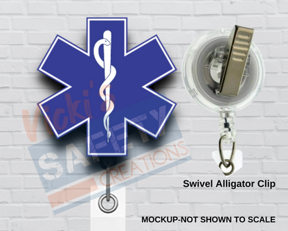 Di-cut Badge Reels-Hard Hat-Star of Life