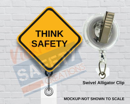 Di-cut Badge Reels-THINK SAFETY