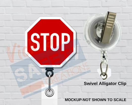 Di-cut Badge Reels-Stop Sign