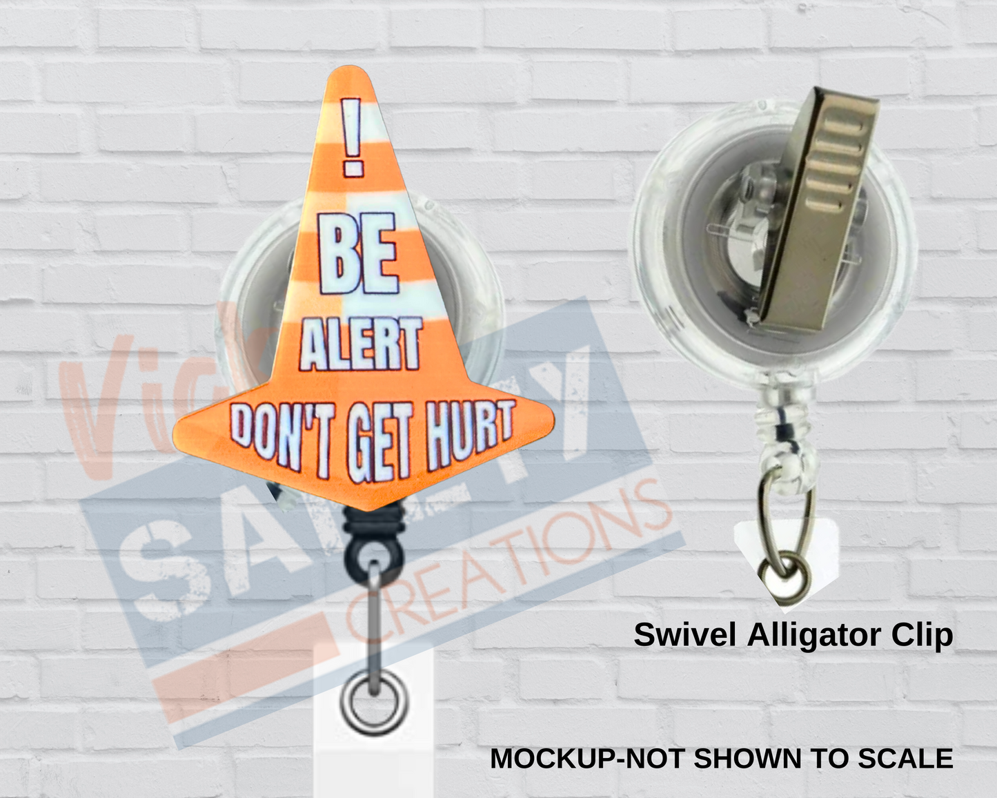 Di-cut Badge Reels-Safety Cone (asst. styles)