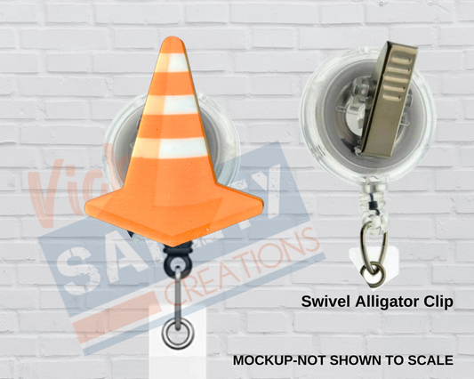 Di-cut Badge Reels-Safety Cone (asst. styles)
