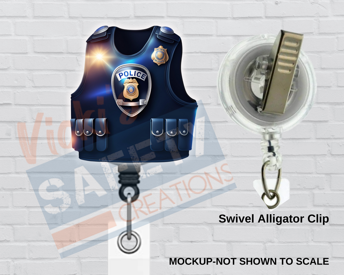 Di-cut Badge Reels-Police Vest