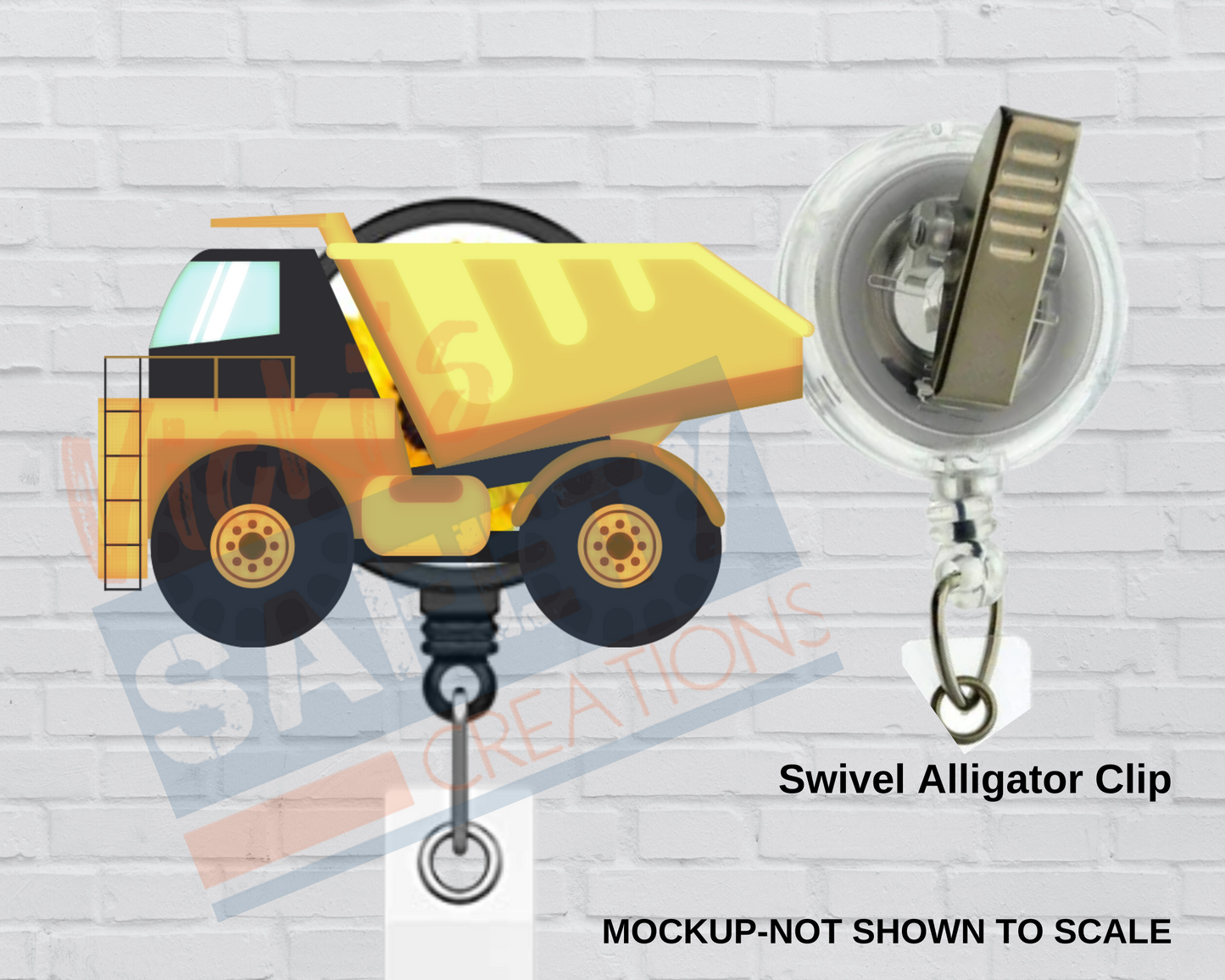 Di-cut Badge Reels-Dump truck