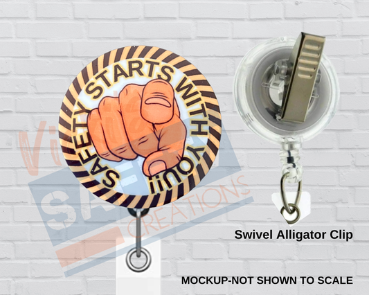 Di-cut Badge Reels-Safety Starts with You