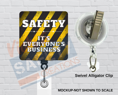 Di-cut Badge Reels-Safety-It's everyone's business