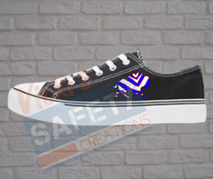 Adult low top Canvas Sneakers-Hometown Buffalo Stripes-Black