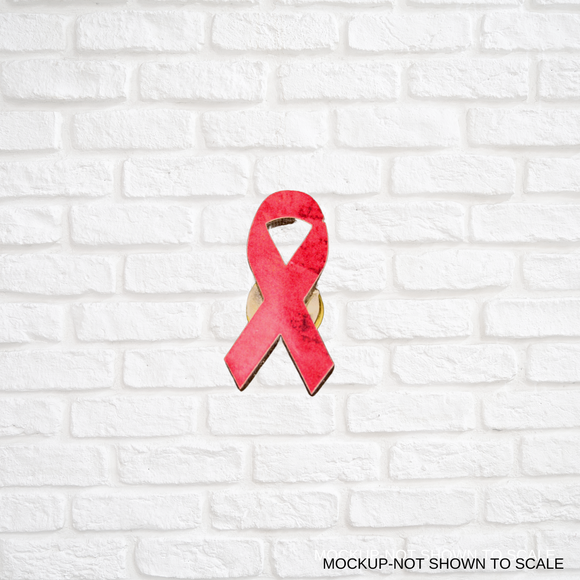 Red Awareness Ribbon Lapel Pin