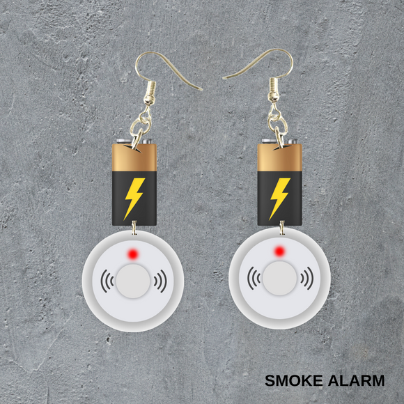 Smoke Detector Dangle Earrings