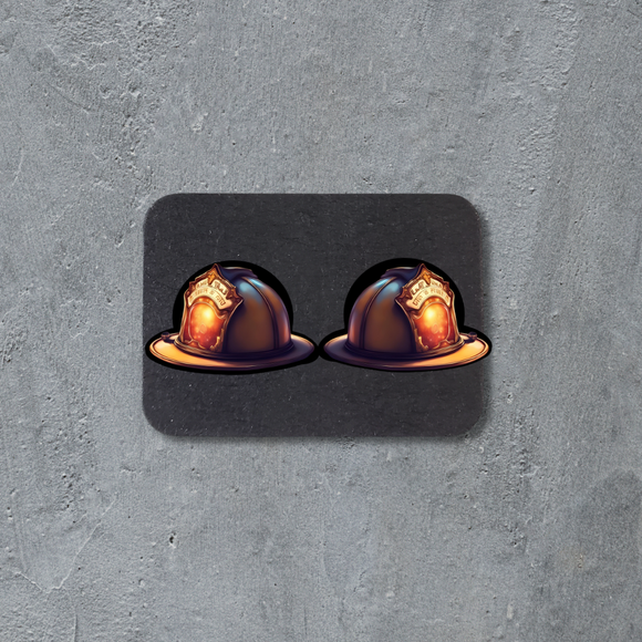 Stud Earrings - Firefighters Helmet