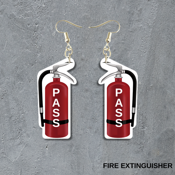 Fire Extinguisher Dangle Earrings