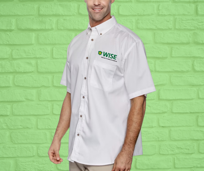 Men's Short Sleeve Twill Shirt with Stain-Release - WISE