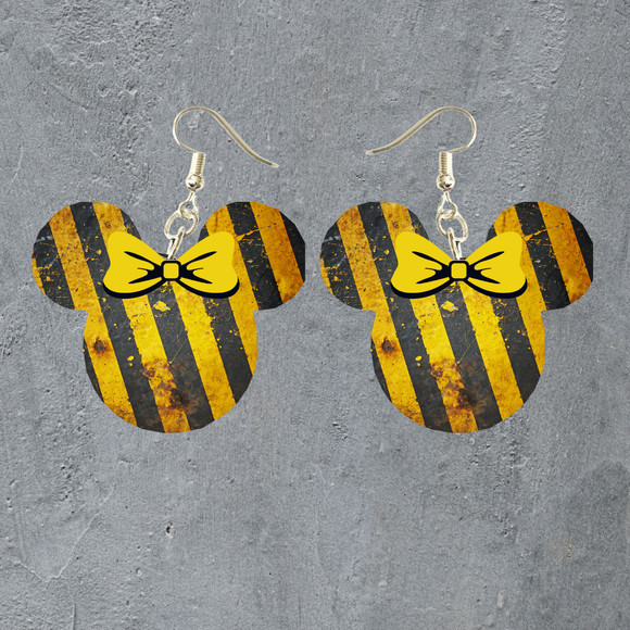 Caution Lines mouse head Dangles