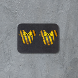 Stud Earrings - Caution Lines mouse head