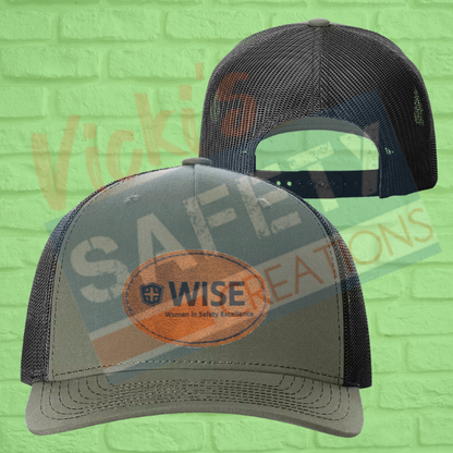 Leather Patch Retro Trucker Cap-WISE