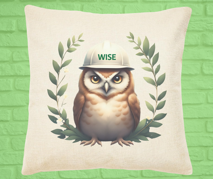 Decorative 16X16 Square Pillow - WISE Owl