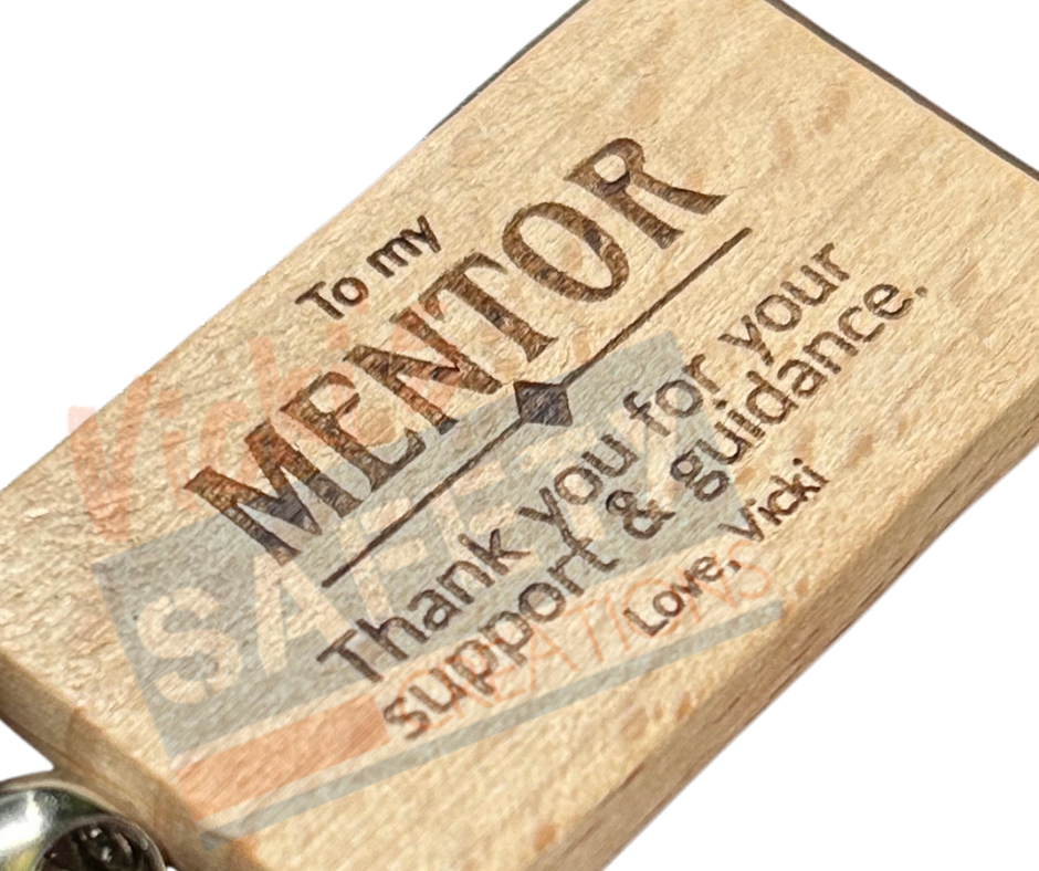 Customized Beechwood engraved keyrings - WISE