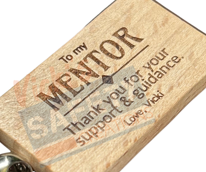 Customized Beechwood engraved keyrings - WISE