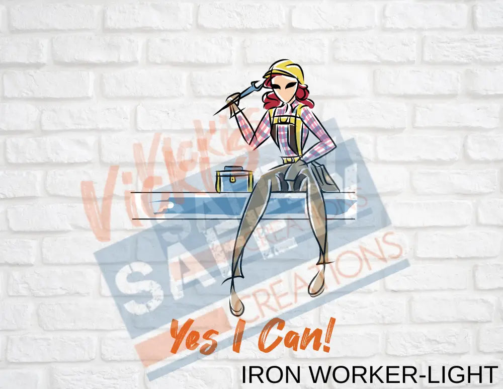 ADULT UNISEX 50/50 BLEND CREW HOODIE -Yes I Can Collection (Asst. Colors & Designs) Ironworker-Light / SMALL / Carolina