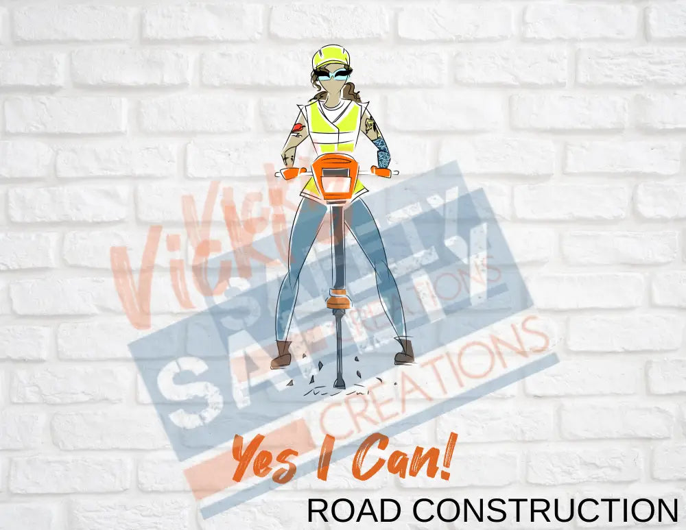 ADULT UNISEX 50/50 BLEND CREW HOODIE -Yes I Can Collection (Asst. Colors & Designs) Road Construction Worker / SMALL