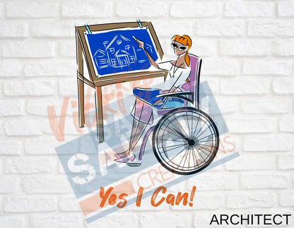 Adult Unisex Cotton T-Shirt-Yes I Can Collection (Asst. Colors & Designs) Architect / ADULT-SMALL / Carolina Blue Adult