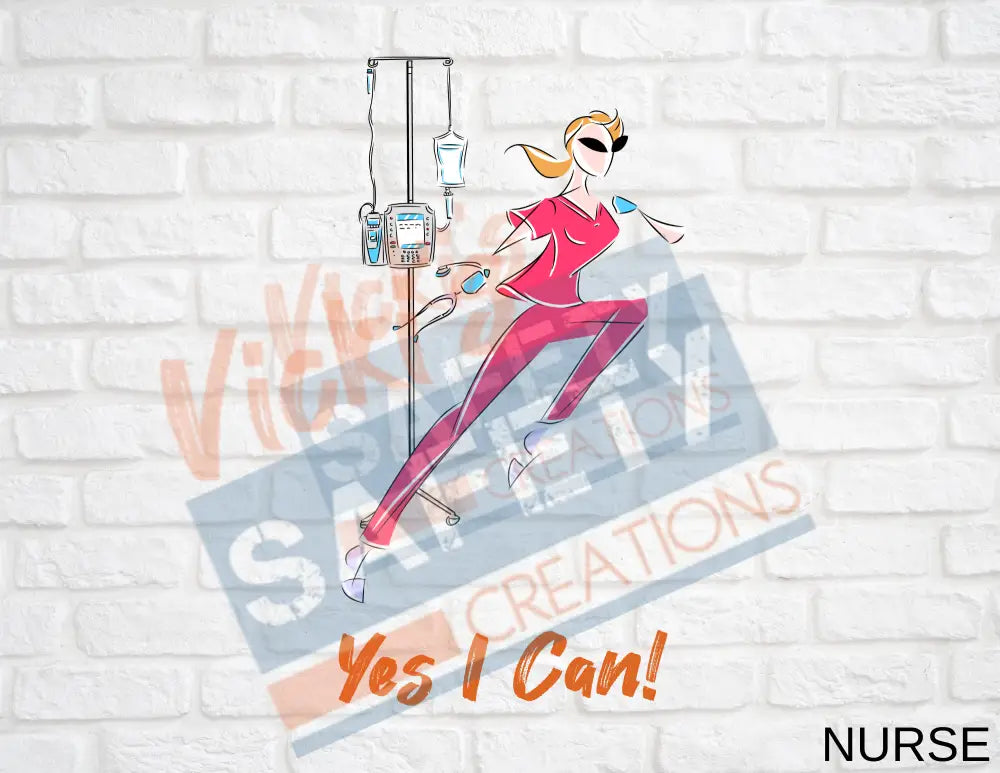 Adult Unisex Cotton T-Shirt-Yes I Can Collection (Asst. Colors & Designs) Nurse / ADULT-SMALL / Carolina Blue Adult