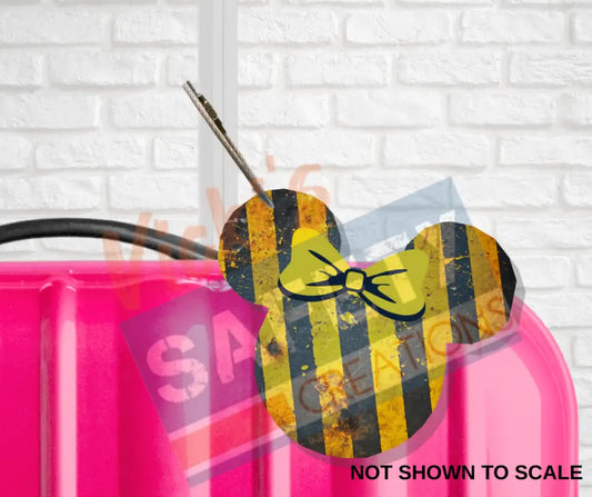 Bag/Luggage Tag LG - Caution Stripes Mouse baggage tag