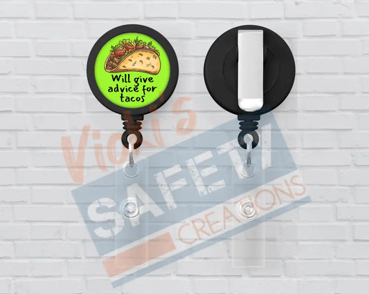 Basic Badge Reels - Advice for Tacos Badge Reels