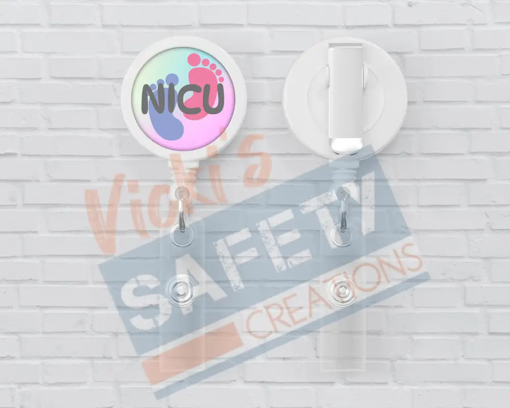 Basic Badge Reels - Baby Feet (asst. medical titles) NICU Badge Reels