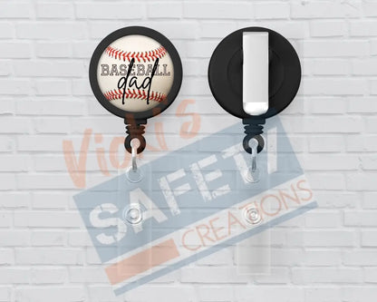 Basic Badge Reels - Baseball... (mama nana etc) Baseball Dad Badge Reels