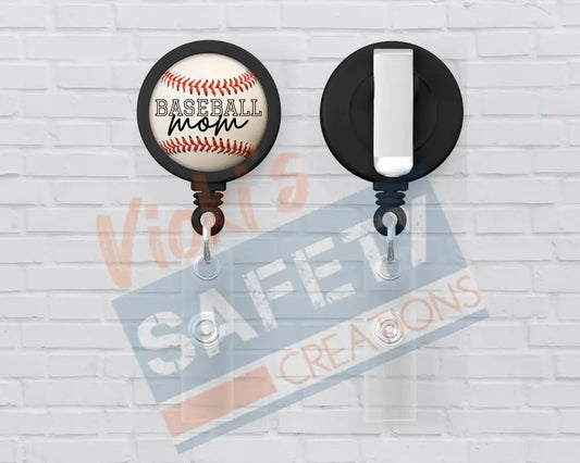 Basic Badge Reels - Baseball... (mama nana etc) Baseball Mom Badge Reels