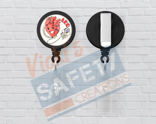 Basic Badge Reels - Leo the LVAD Badge Reels