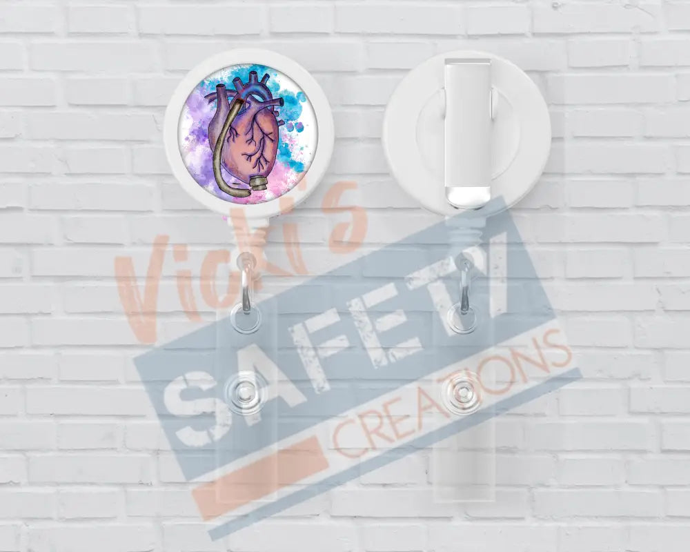 Basic Badge Reels - LVAD Heart (Asst. colors) Purple Badge Reels