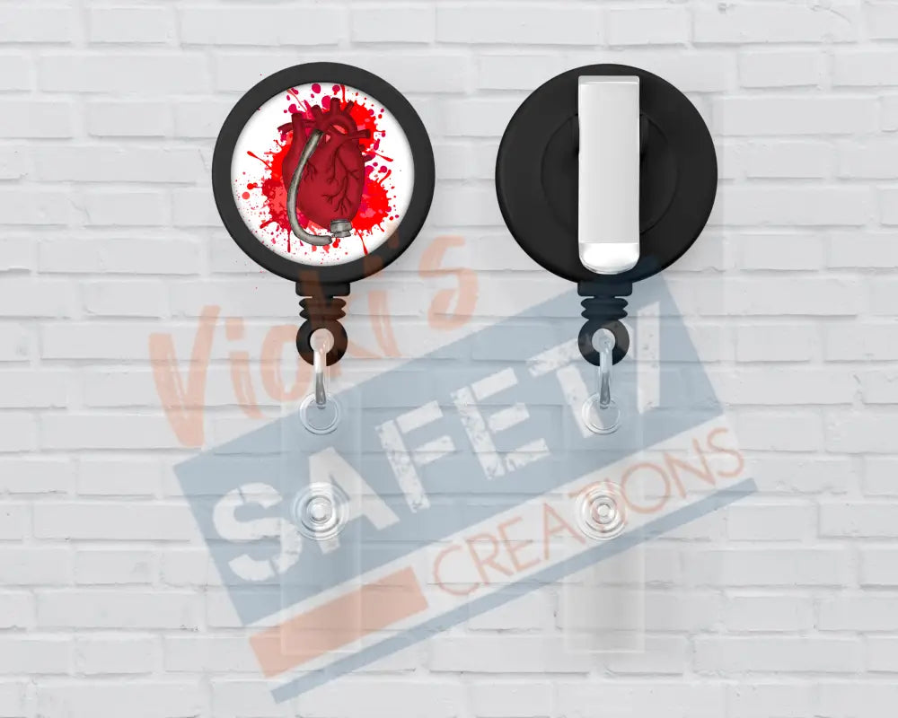 Basic Badge Reels - Rock the Red LVAD Heart Badge Reels
