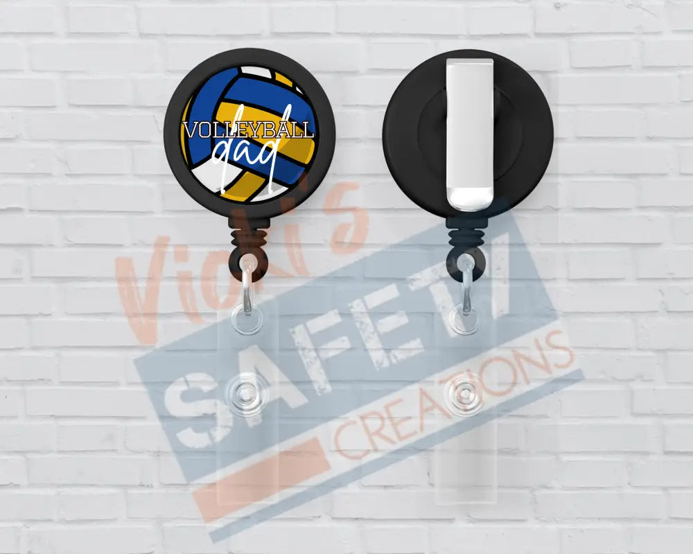 Basic Badge Reels - Volleyball... (mama nana etc) Volleyball Dad Badge Reels