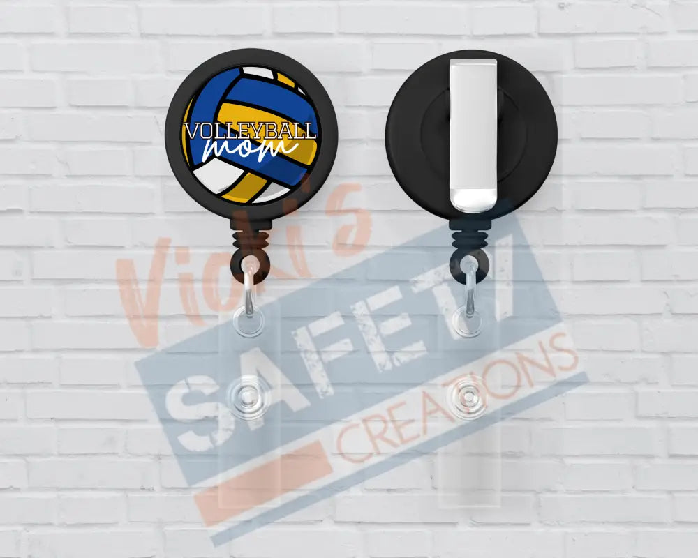 Basic Badge Reels - Volleyball... (mama nana etc) Volleyball Mom Badge Reels