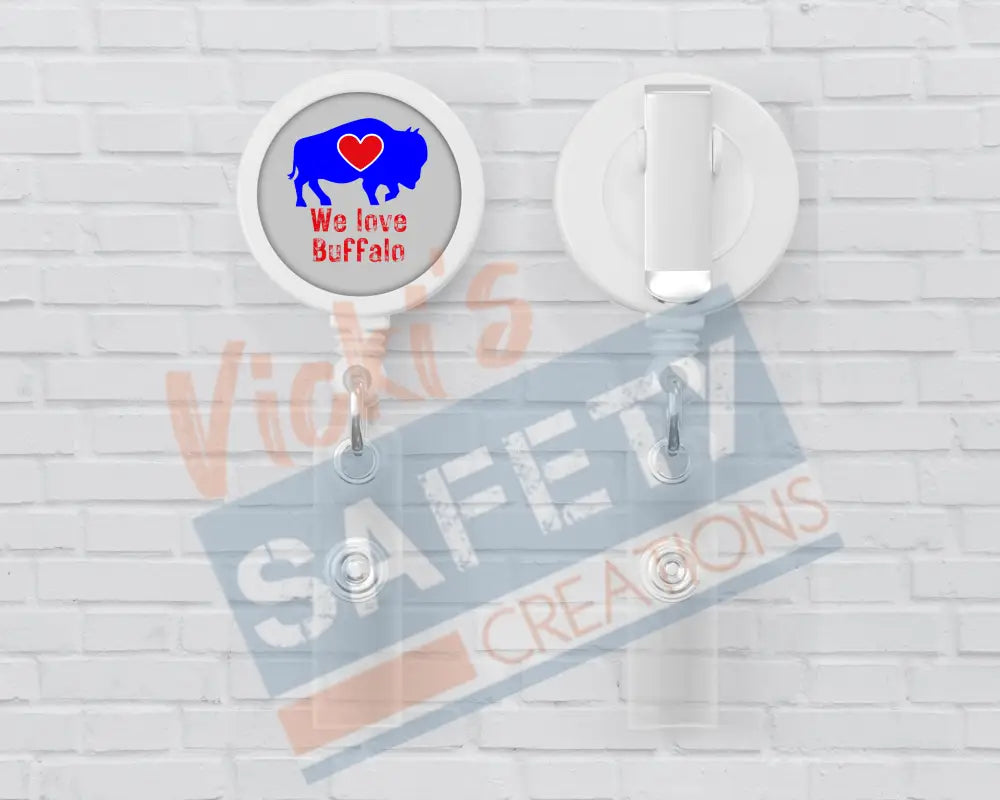 Basic Badge Reels - We love Buffalo Badge Reels