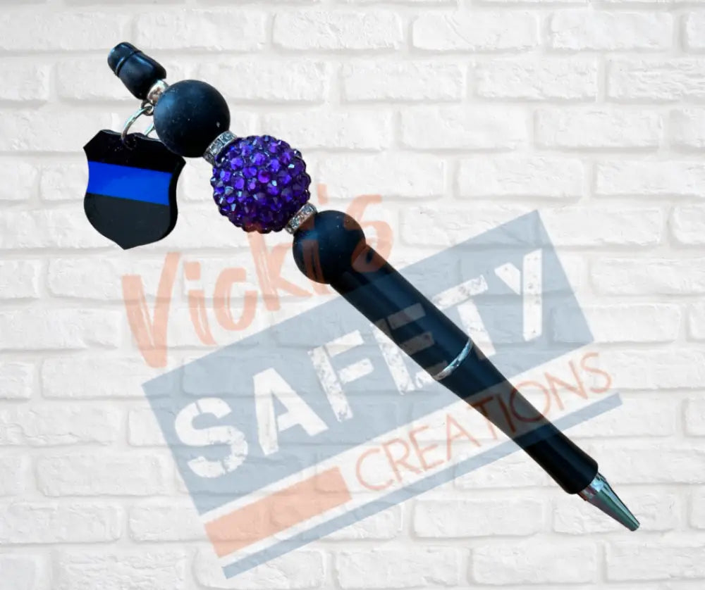 Beaded Pen-Blue Line Black Pen Office Supplies