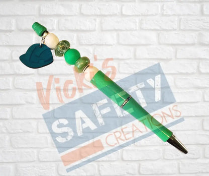 Beaded Pen-Hard Hat (Asst. Colors) Green Office Supplies