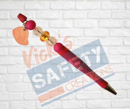 Beaded Pen-Hard Hat (Asst. Colors) Magenta Office Supplies