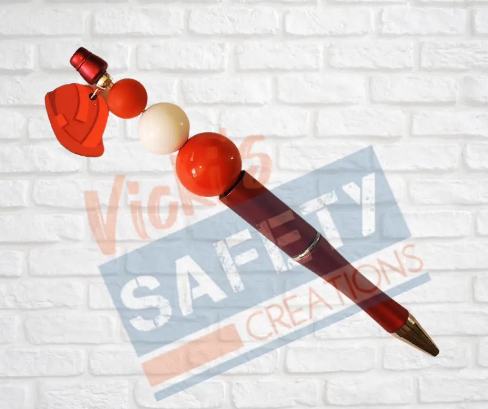 Beaded Pen-Hard Hat (Asst. Colors) Red Office Supplies