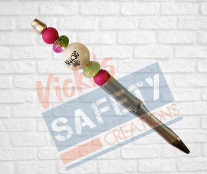Beaded Pen-Nurse Life (Asst. Colors) Pink Office Supplies