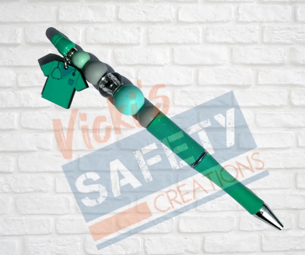 Beaded Pen-Scrubs (Asst Colors) Green Office Supplies