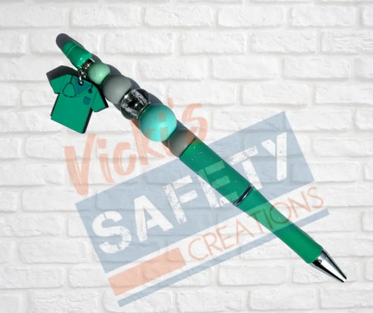 Beaded Pen-Scrubs (Asst Colors) Green Office Supplies