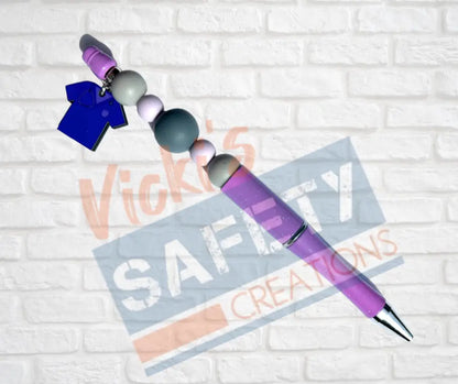 Beaded Pen-Scrubs (Asst Colors) Purple Office Supplies