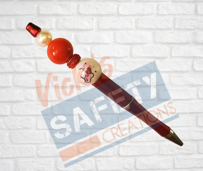 Beaded Pen-Stethoscope & Heart (Asst. Colors) Red Office Supplies