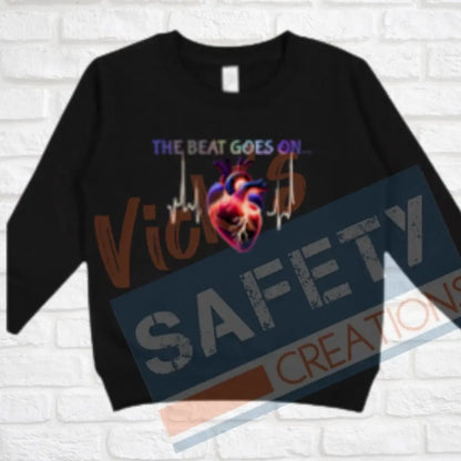 Beat Goes On...Tops (Adult Youth Toddler Infant Sizes) Crew Sweatshirt / TODDLER-2T Adult Clothing