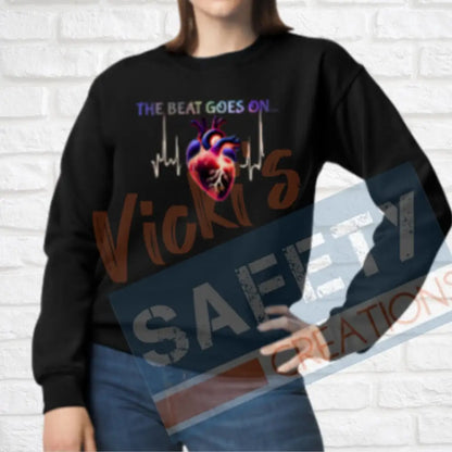 Beat Goes On...Tops (Adult Youth Toddler Infant Sizes) Crew Sweatshirt / ADULT-Small Adult Clothing