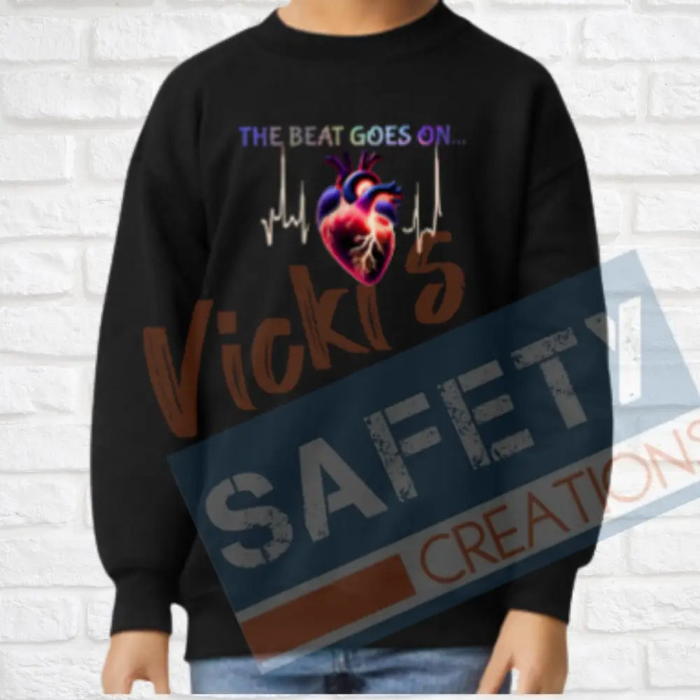 Beat Goes On...Tops (Adult Youth Toddler Infant Sizes) Crew Sweatshirt / YOUTH-XSmall Adult Clothing