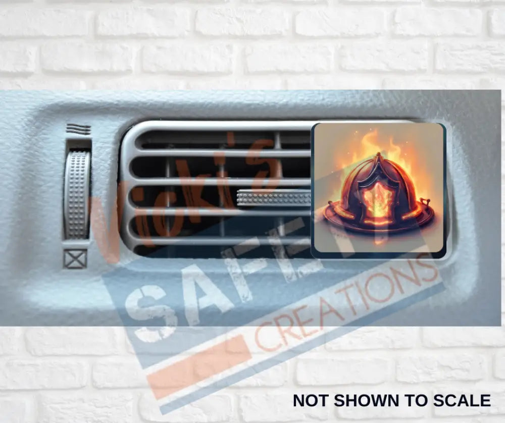Car Vent Clip - Flaming Fire Helmet car accessory