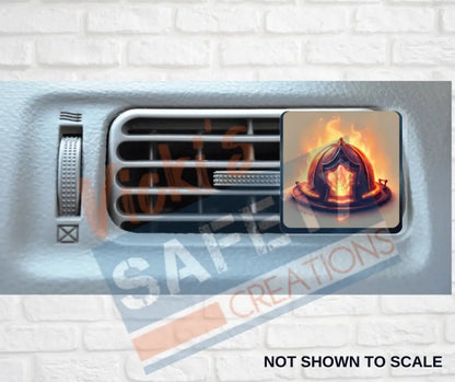 Car Vent Clip - Flaming Fire Helmet car accessory